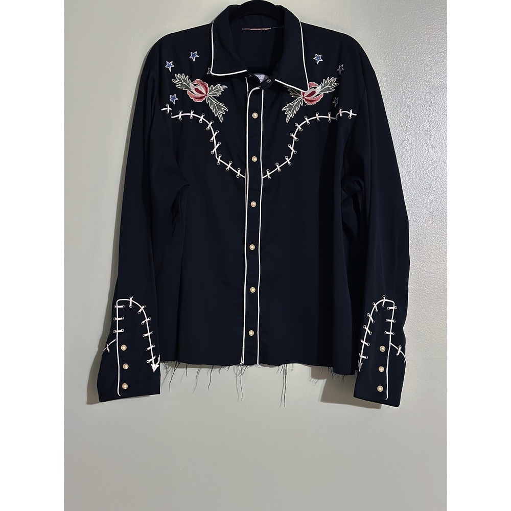 Scully Western Embroidered Drunken Skeleton Shirt